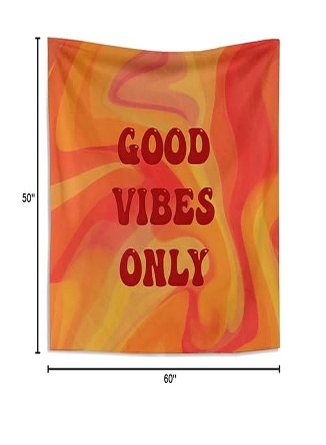 Knibeo Abstract Groovy Hippie Tapestry, Retro 70s 80s Home Decor Aesthetic, 50x60 Inch Preppy Tapestries Wall Hangings, Hippie Wall Decor, Orange Living Room Decor, Trendy Room Decor - Image 4